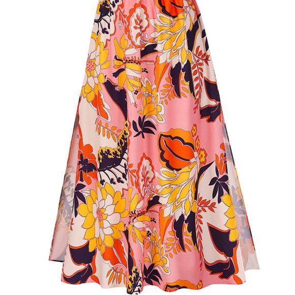 Printed Dolman Sleeve Side Slit Maxi Dress - Picture 2 of 3
